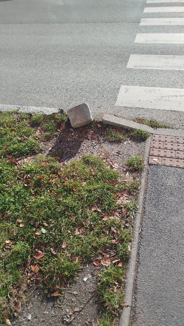 Poškozený obrubník