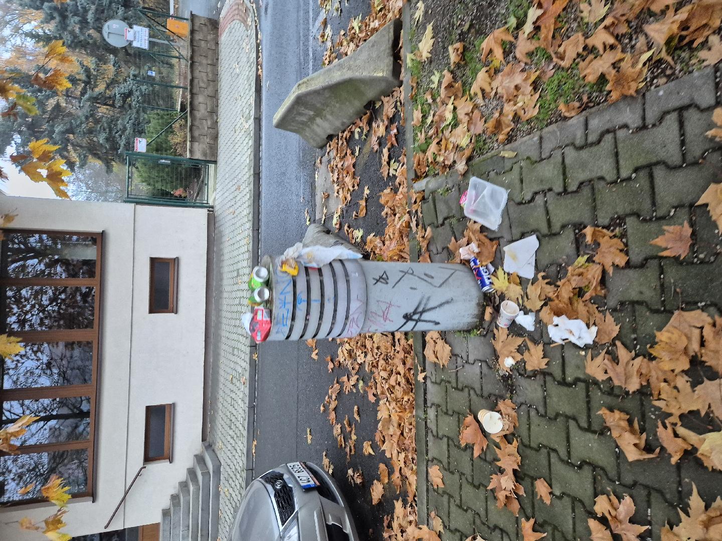 Odpad zapíchaný ve sloupcích