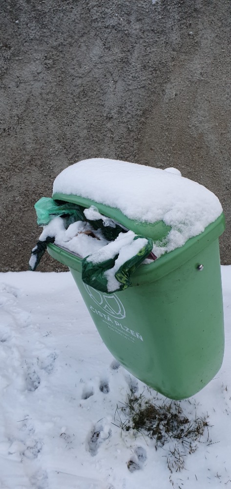 Nevyvážený odpadkový koš