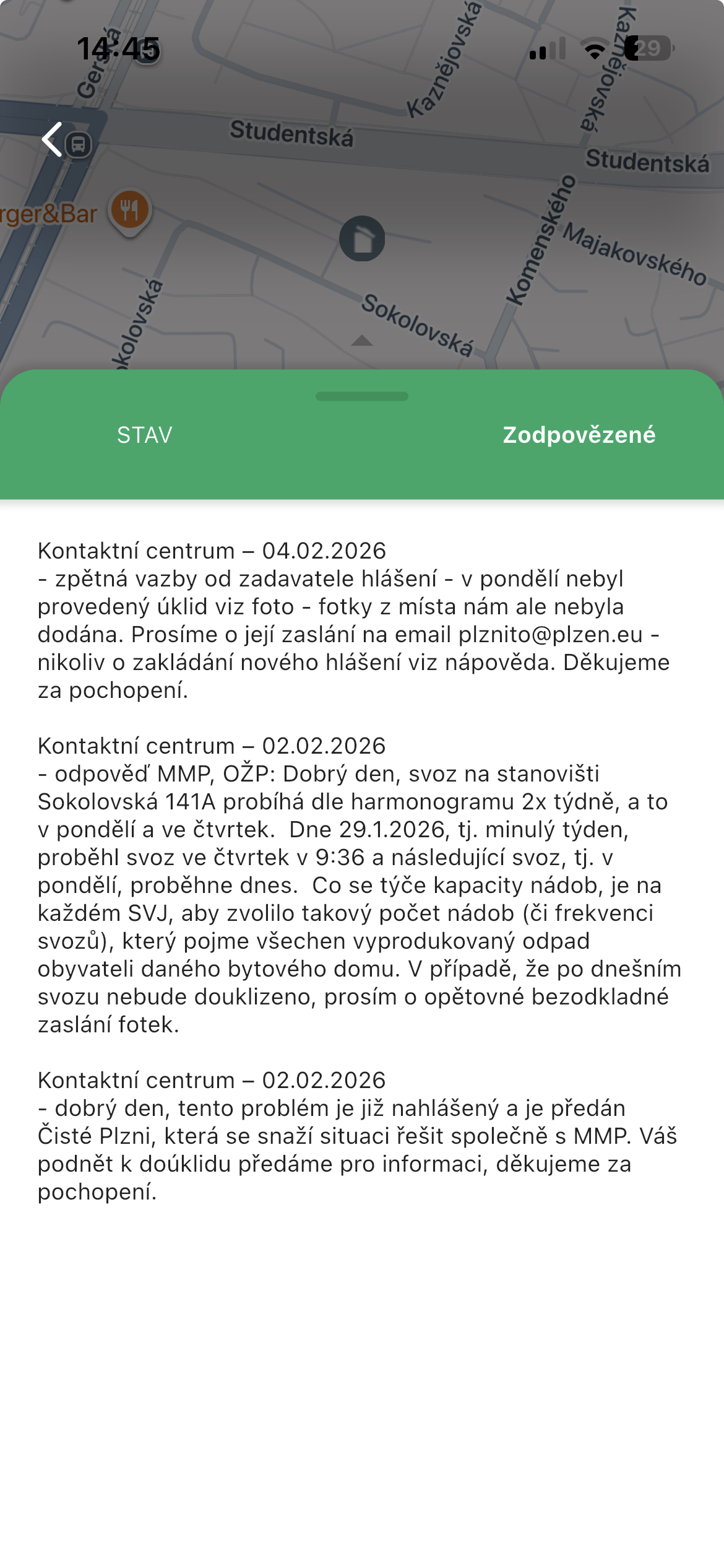 Prav. neprovedený svoz odpadu