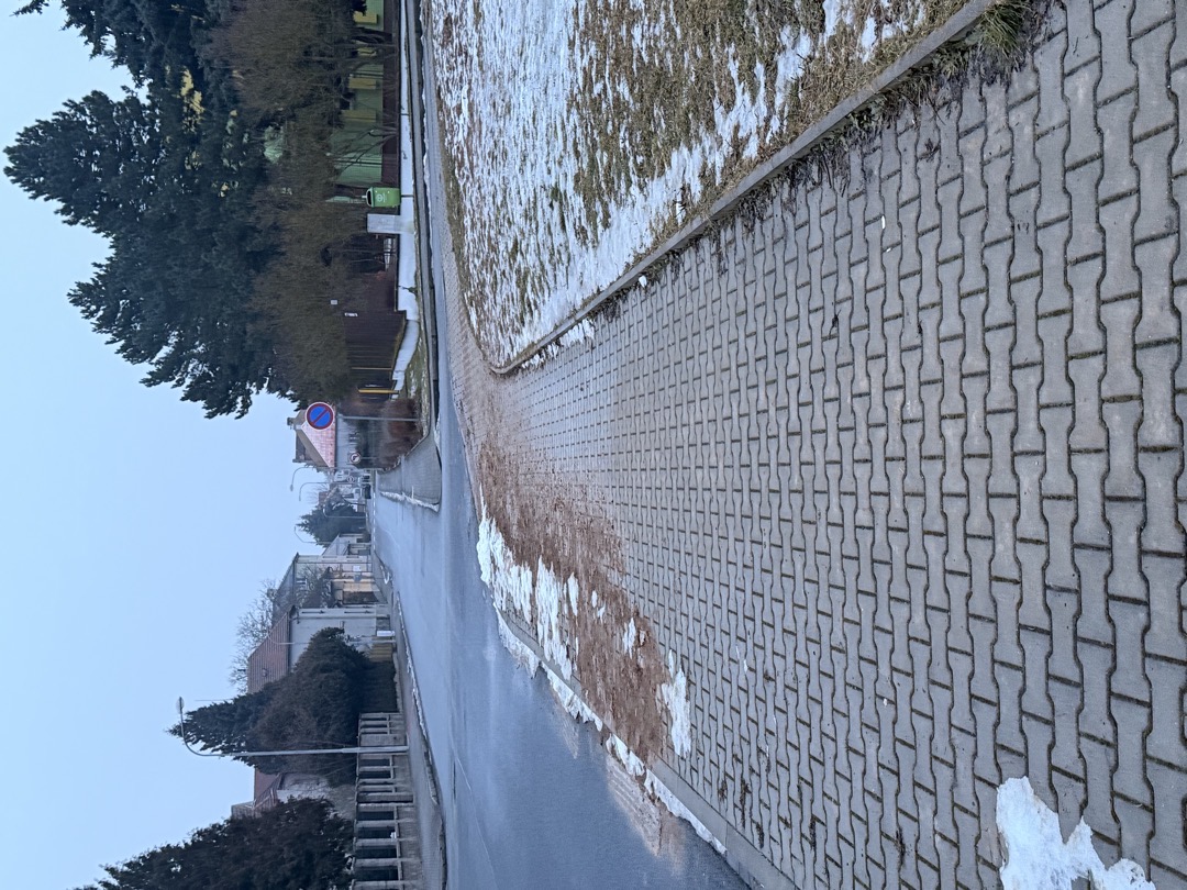 bahno přes chodník 