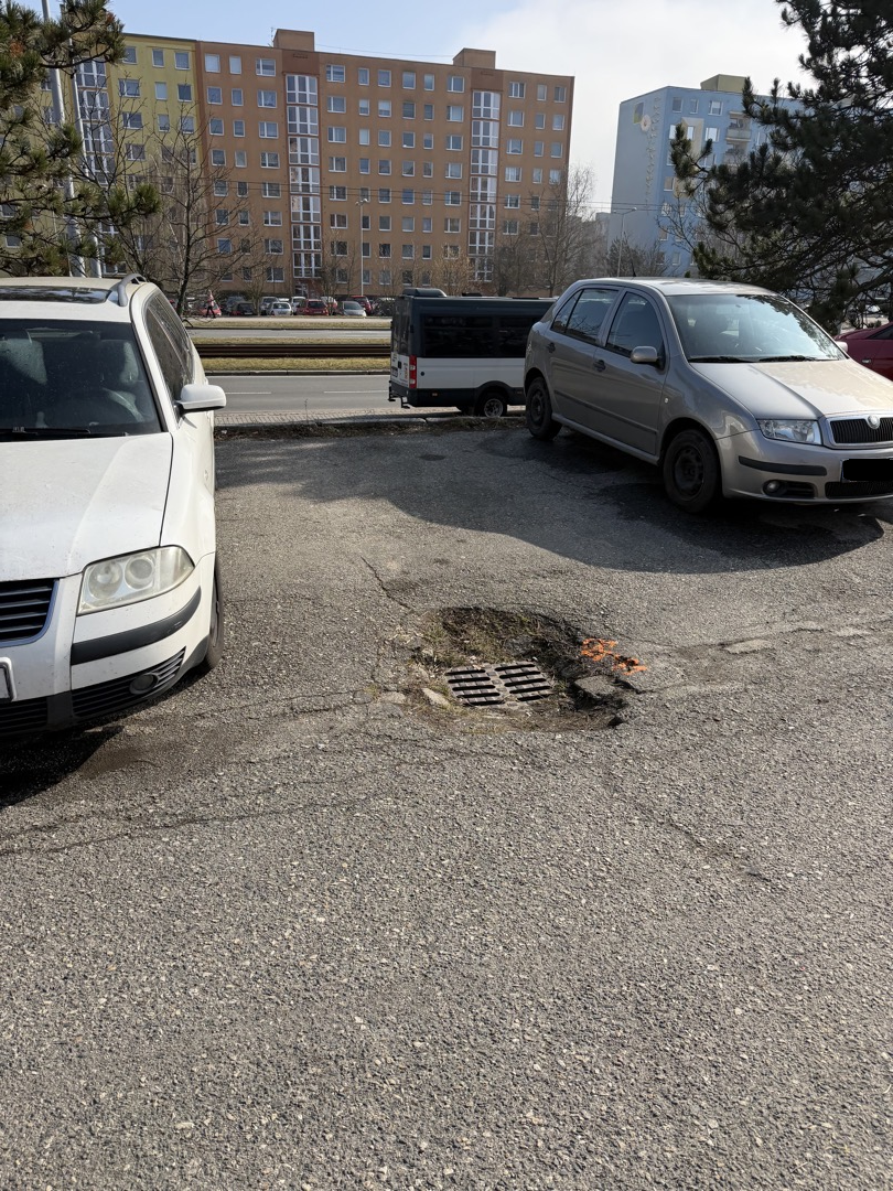 Díry na parkovišti