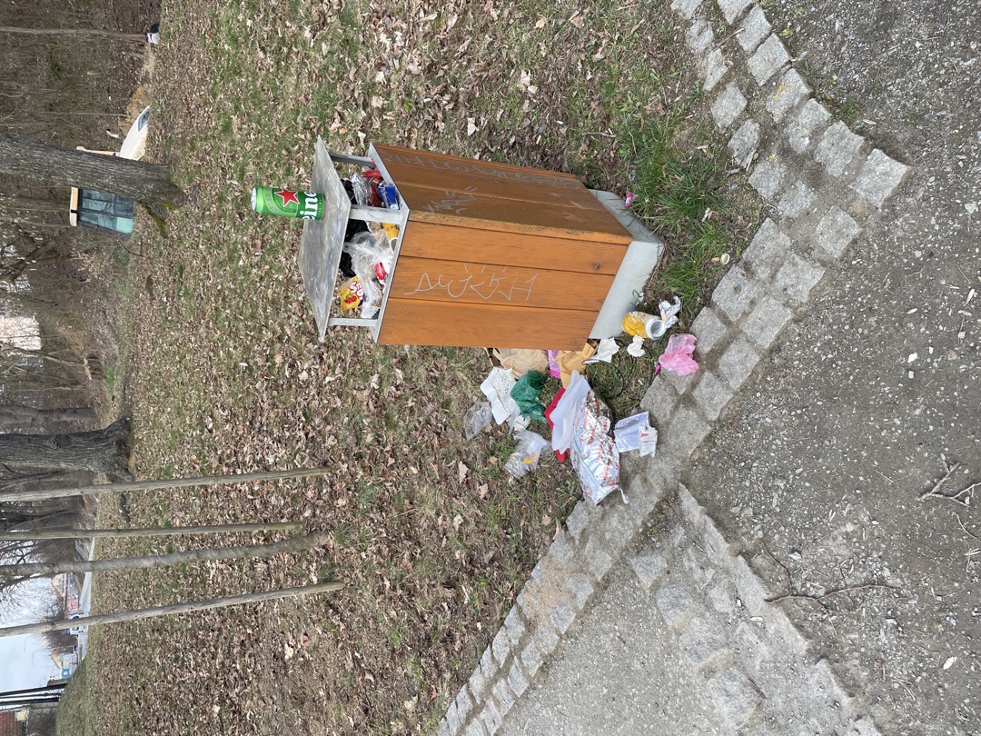 dlouhodobě nevyvezený koš