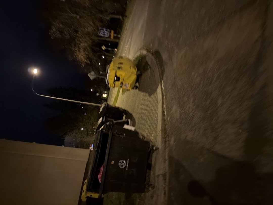 kontejnery nacpané v chodníku 