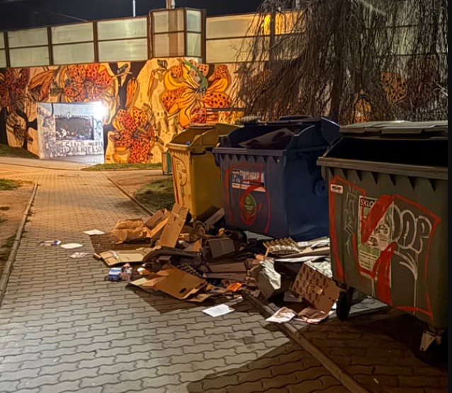 Nepořádek kolem kontejnerů