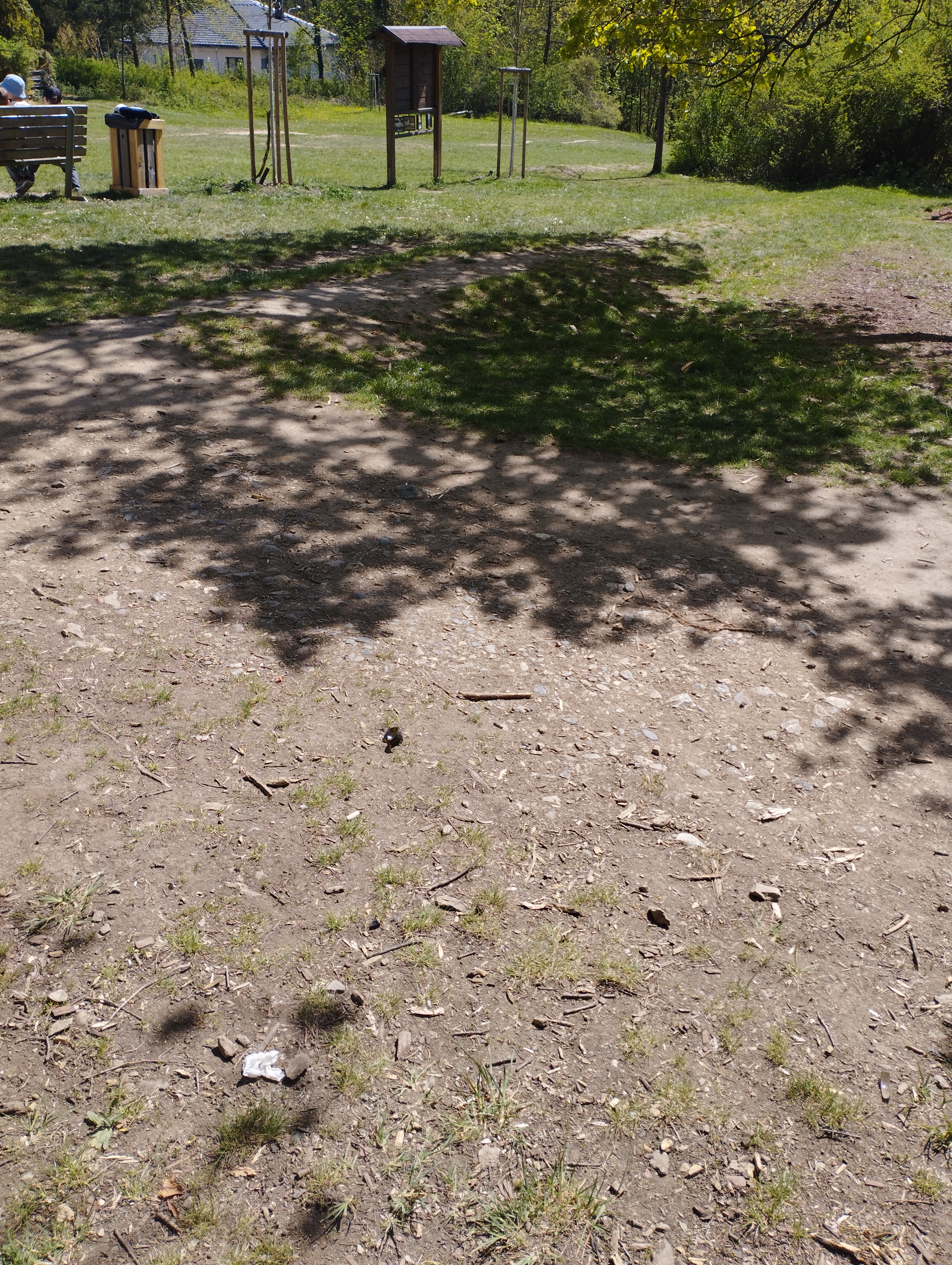 Rozbité sklo na dětském hřišti