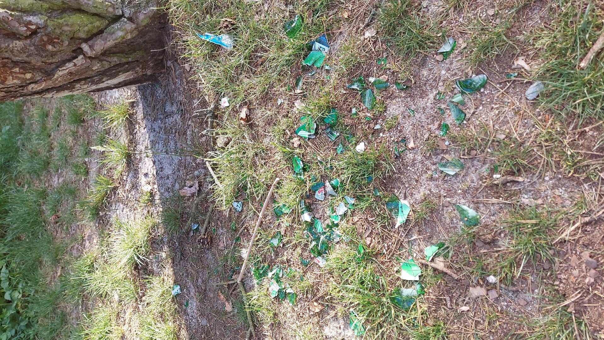 Sklo na dětském hřišti
