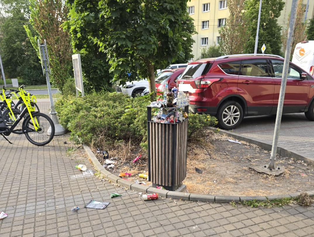 Nepořádek u koše