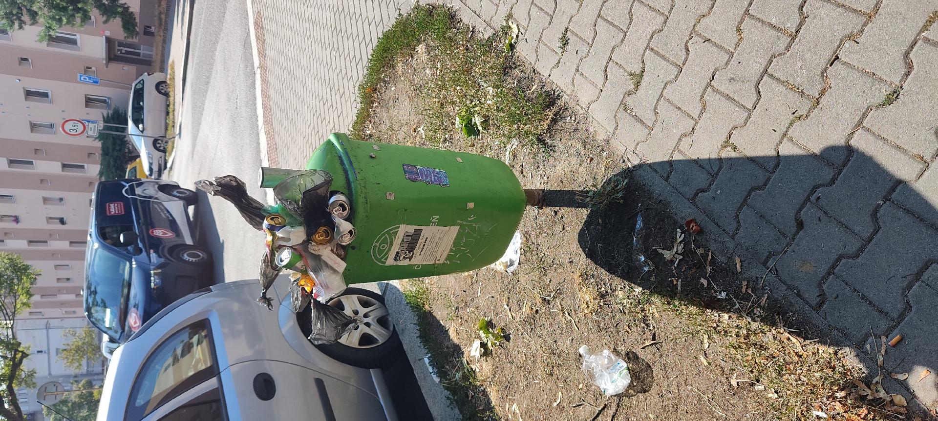 přeplněný koš