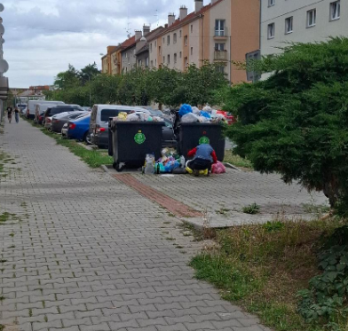 Přeplněné popelnice